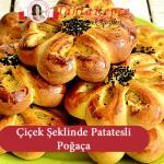 çiçek şeklinde patatesli poğaça